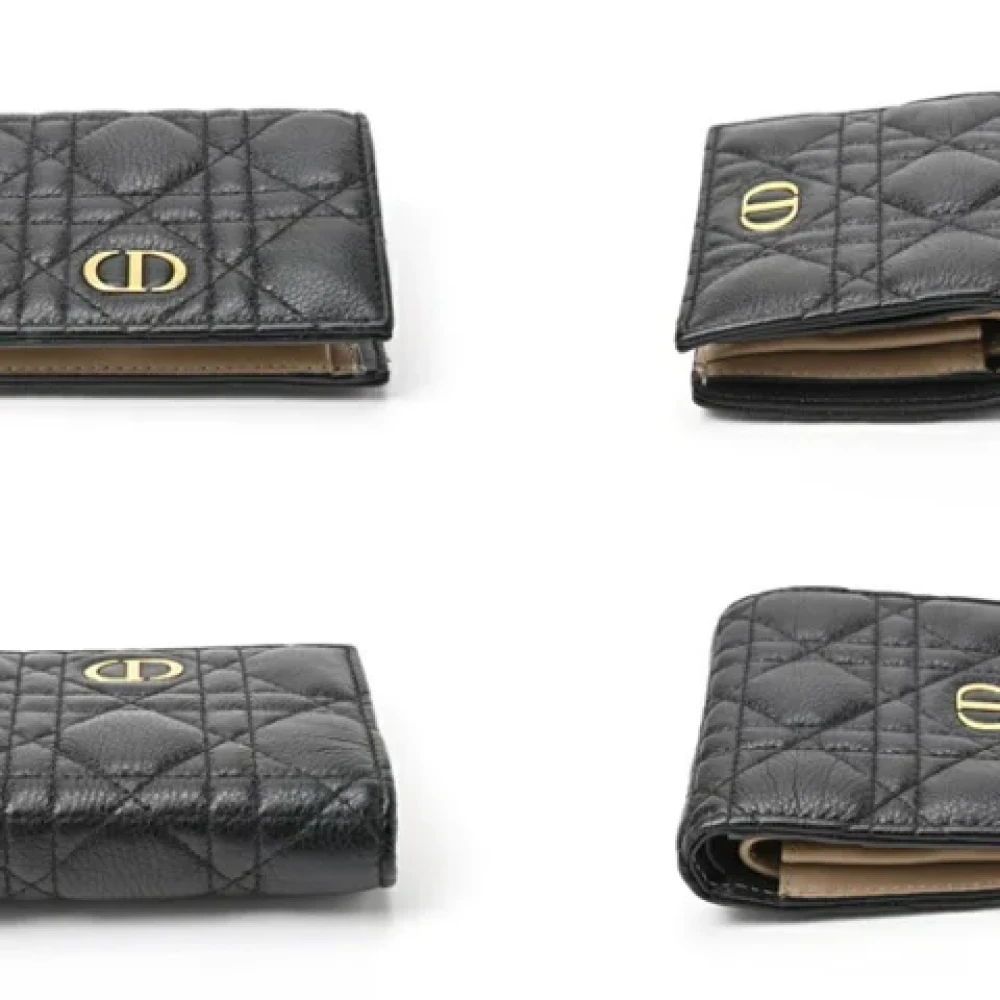 Dior Vintage Pre-owned Leather wallets Black Dames