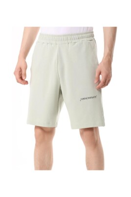 green-cotton-elastic-waist-shorts