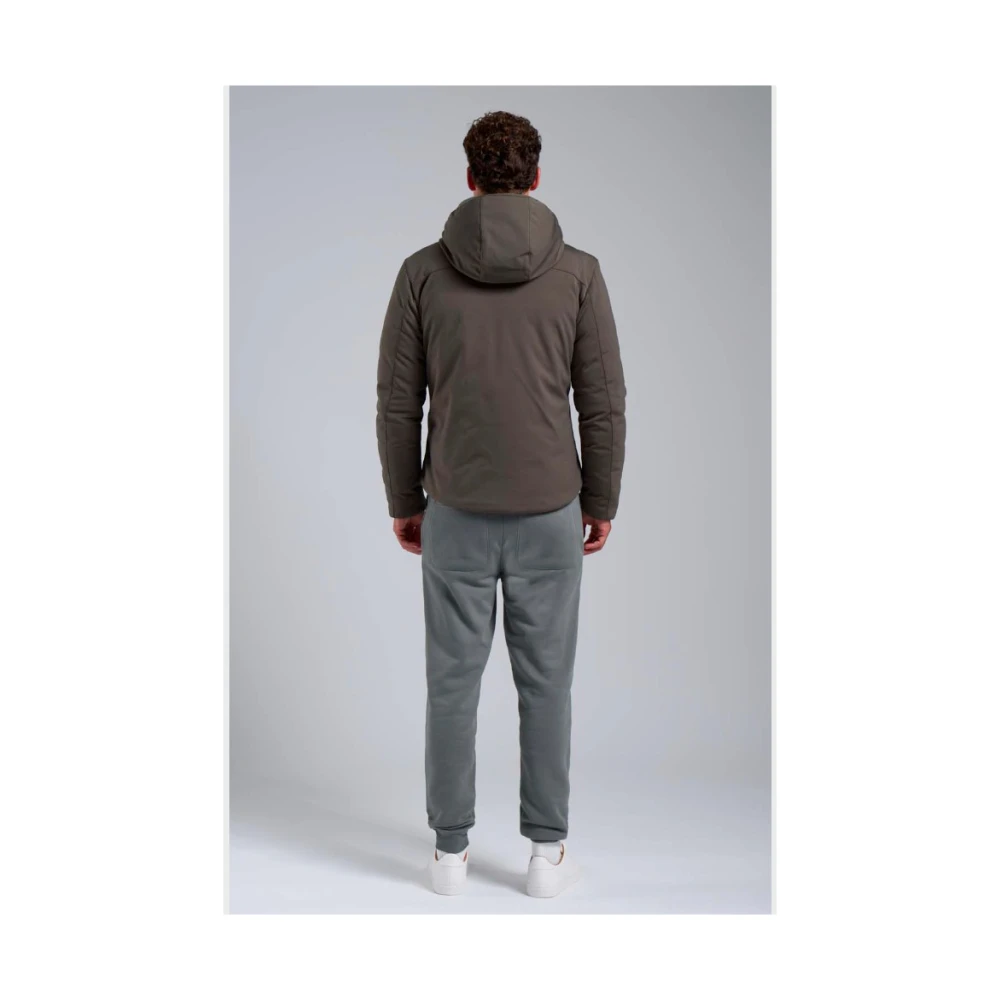 Ciesse Piumini Groene Waterdichte Jas met Rits Capuchon Brown Heren