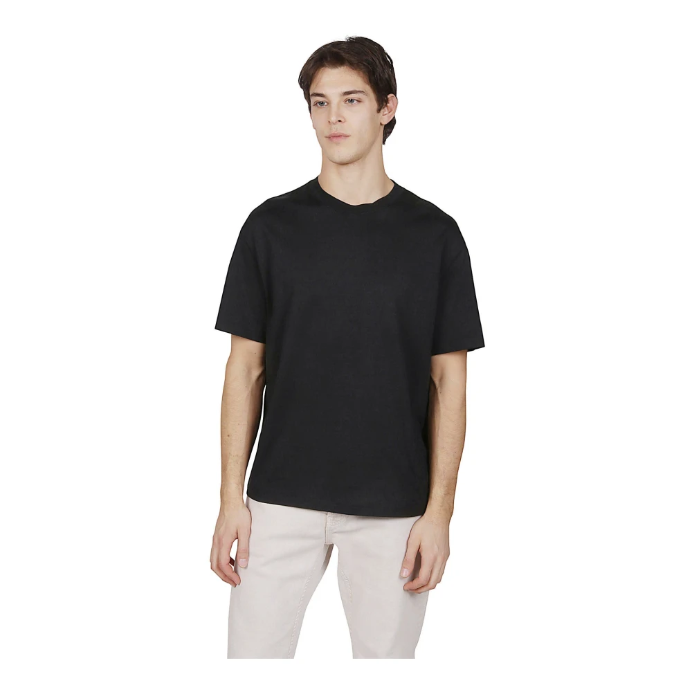 Eleventy Jersey Katoen Ronde Hals T-Shirt Black Heren