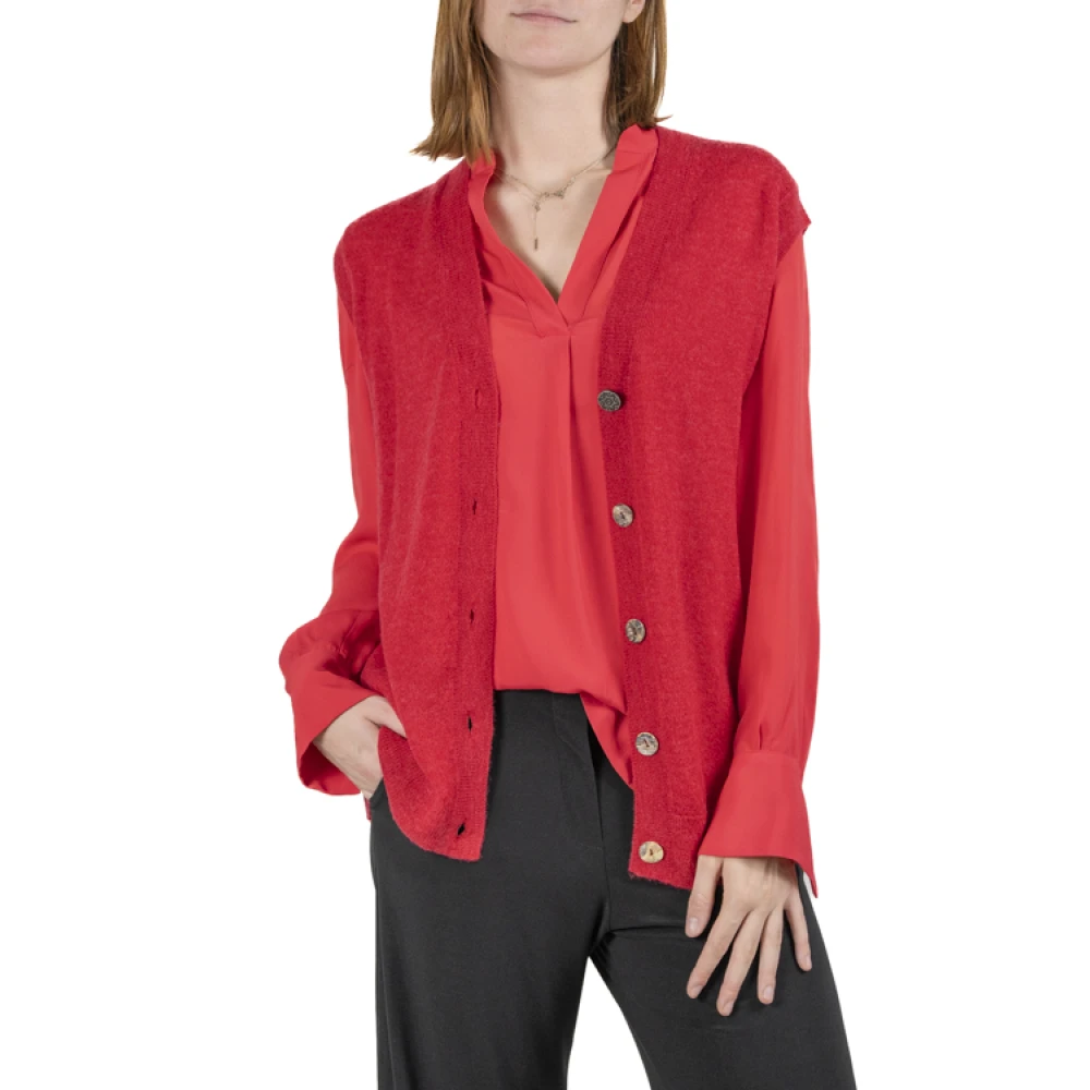 Maliparmi Alpaca Vest Aw24 Red Dames