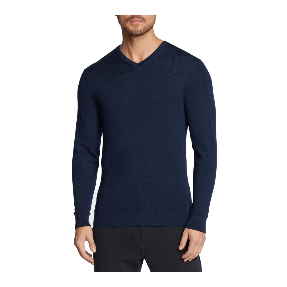 Calvin Klein Merino wollen trui V-hals Blue Heren