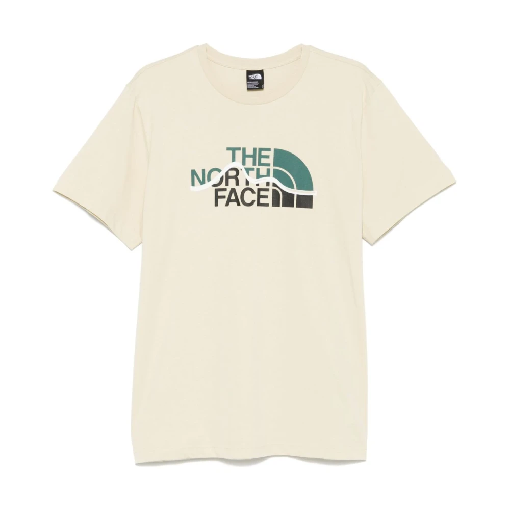 The North Face Logo Print Crew Neck T-shirt Grijs Beige Heren