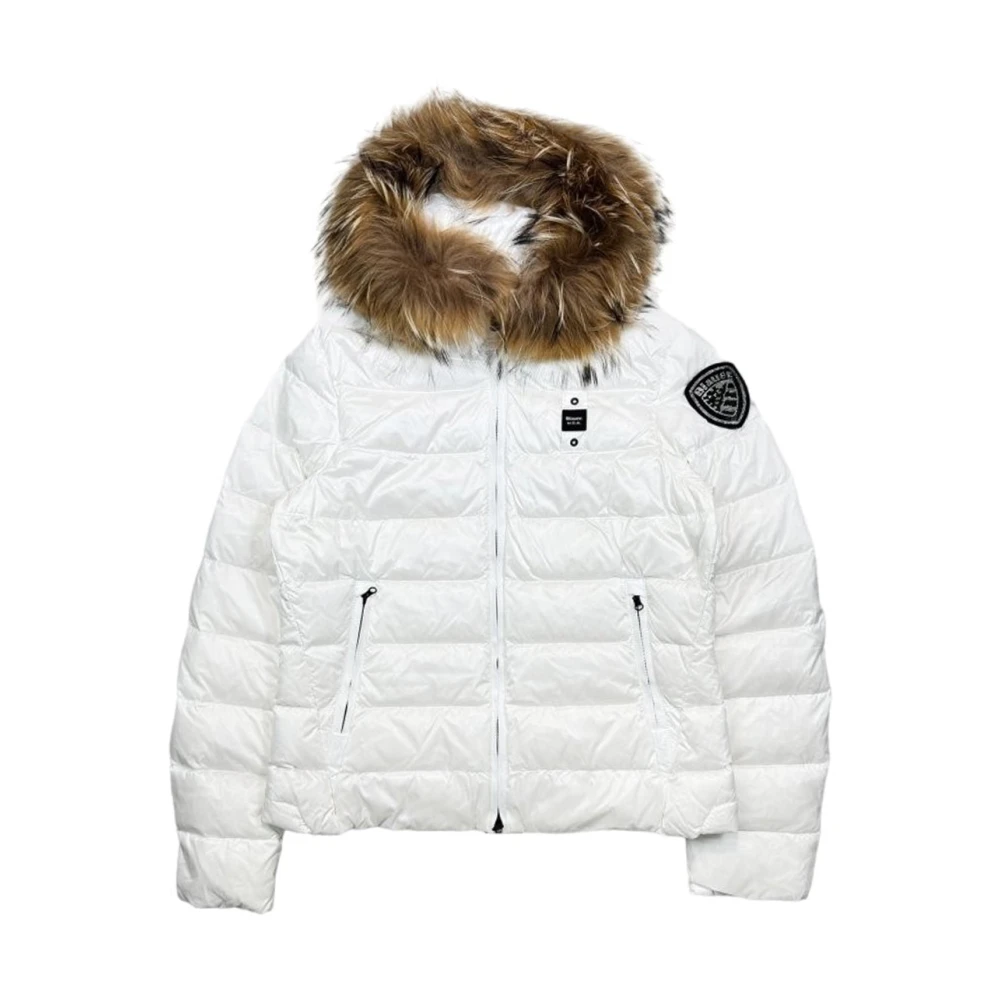 Blauer Girls White Quilted Hooded Jacket With Removable Patch - Winter Jackets - 8 Y - Kids