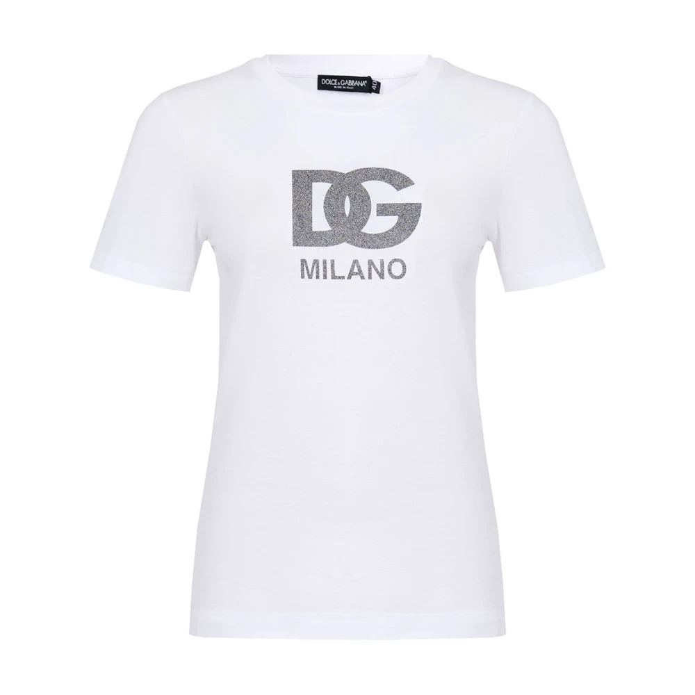Dolce & Gabbana Women's White Casual Cotton T-Shirt In Black Medium