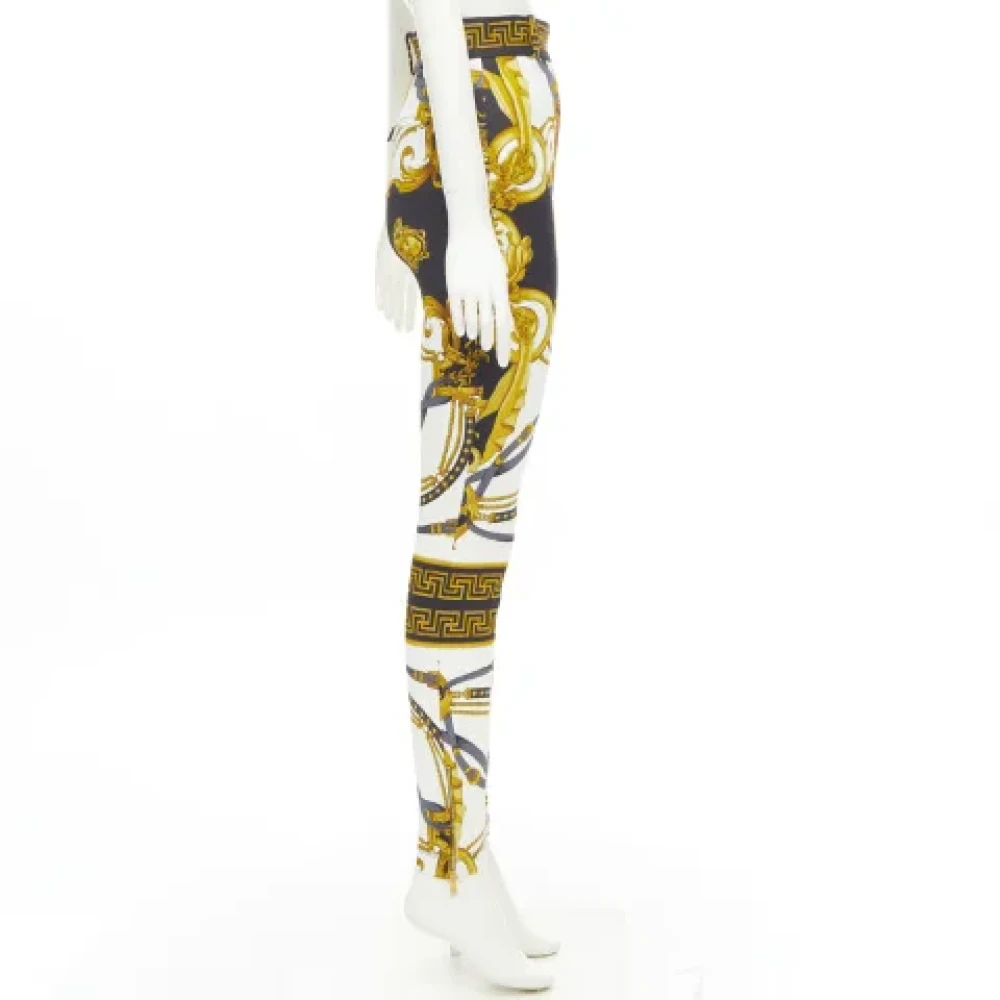 Versace Pre-owned Viscose bottoms Yellow Dames