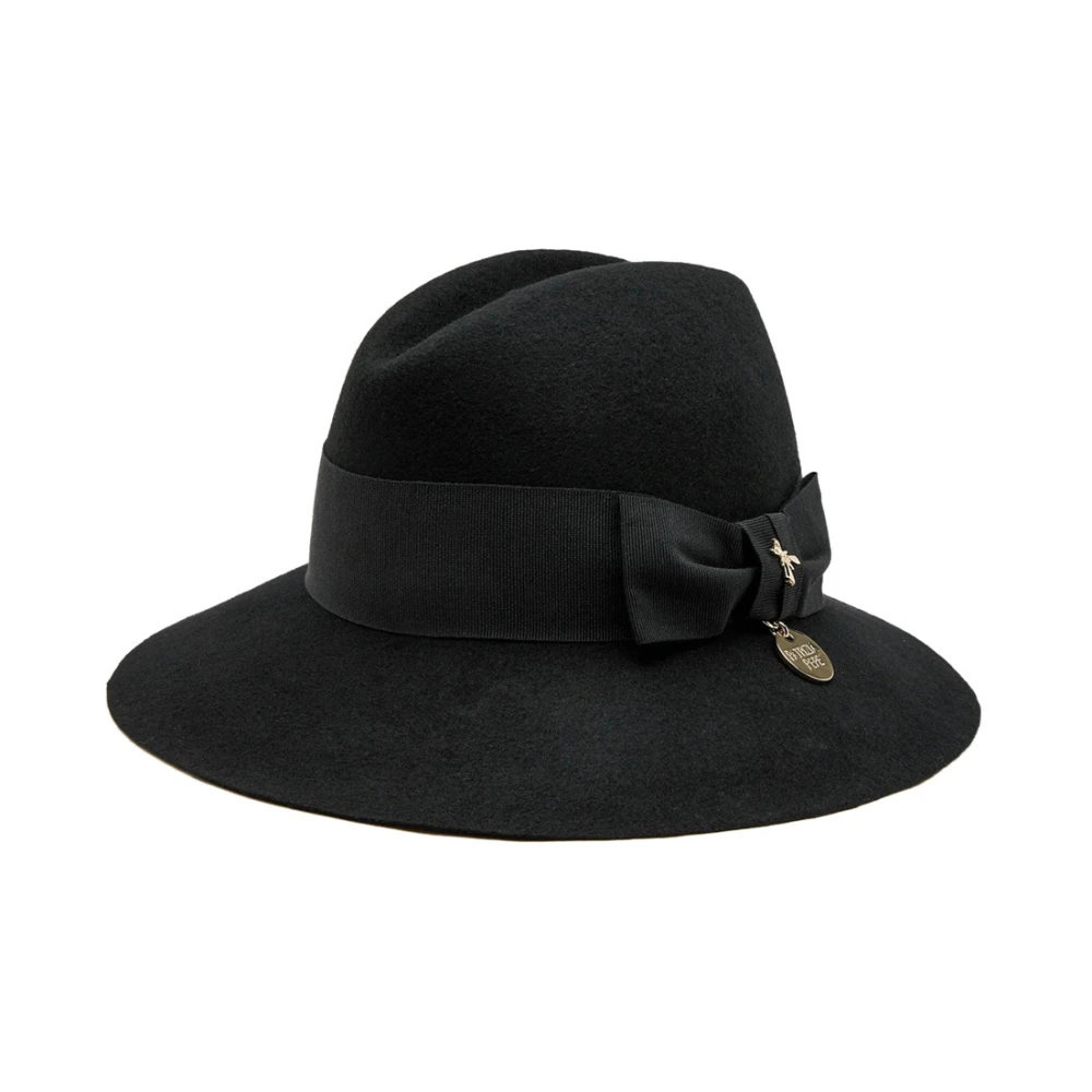PATRIZIA PEPE Zwarte Wol Trendy Dameshoed Black Dames