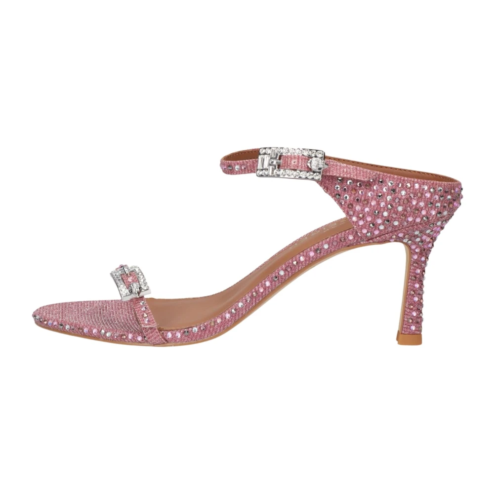 Kurt Geiger Women's Pink Strass Double Buckle Sdl Sandal