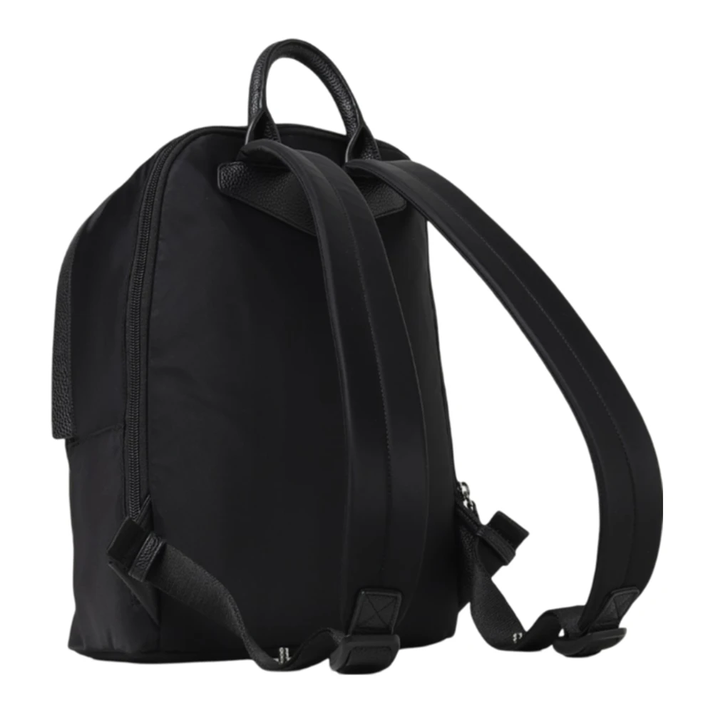 Emporio Armani Moderne Nylon Rugzak met Metalen Logo Black Unisex