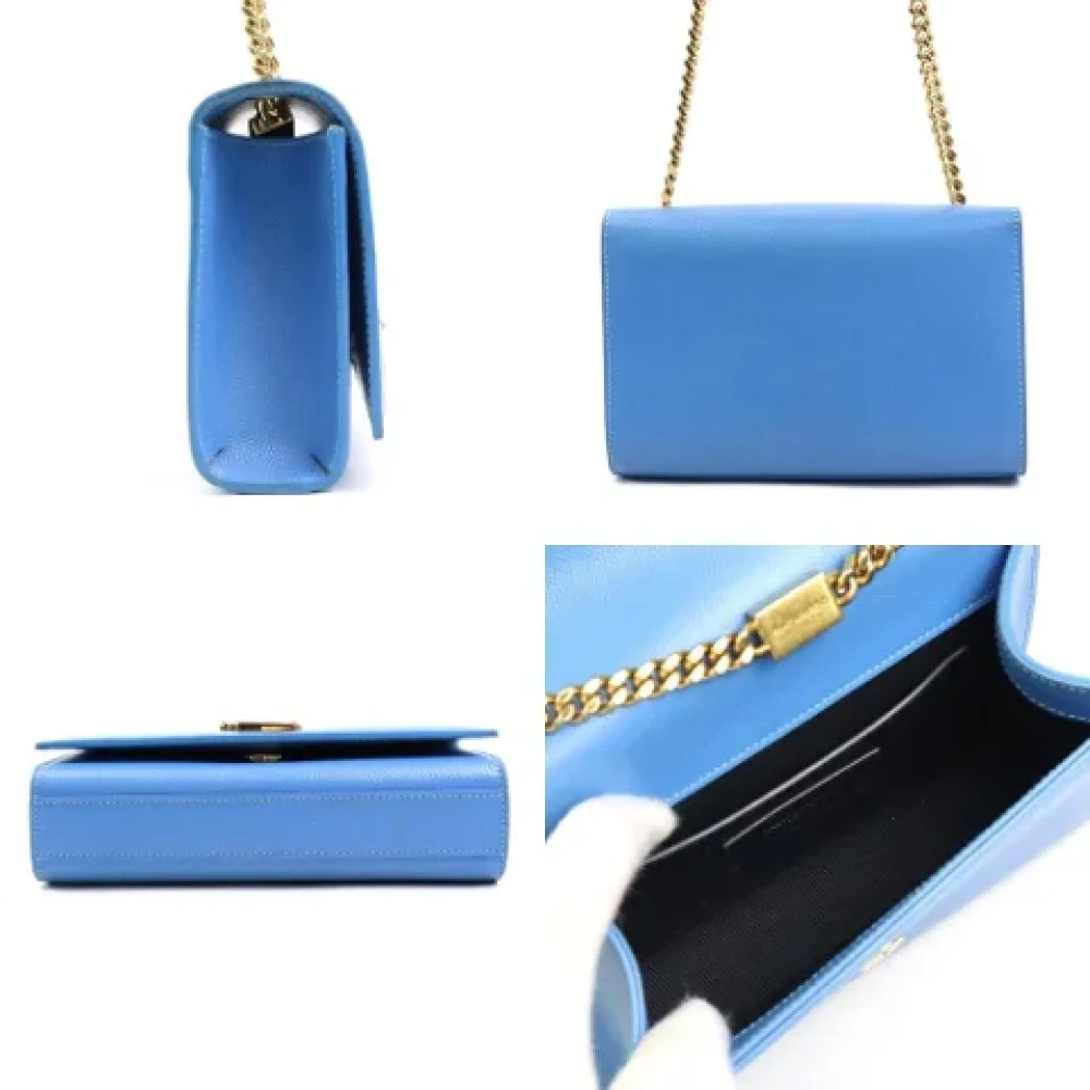 Yves Saint Laurent Vintage Pre-owned Leather shoulder-bags Blue Dames