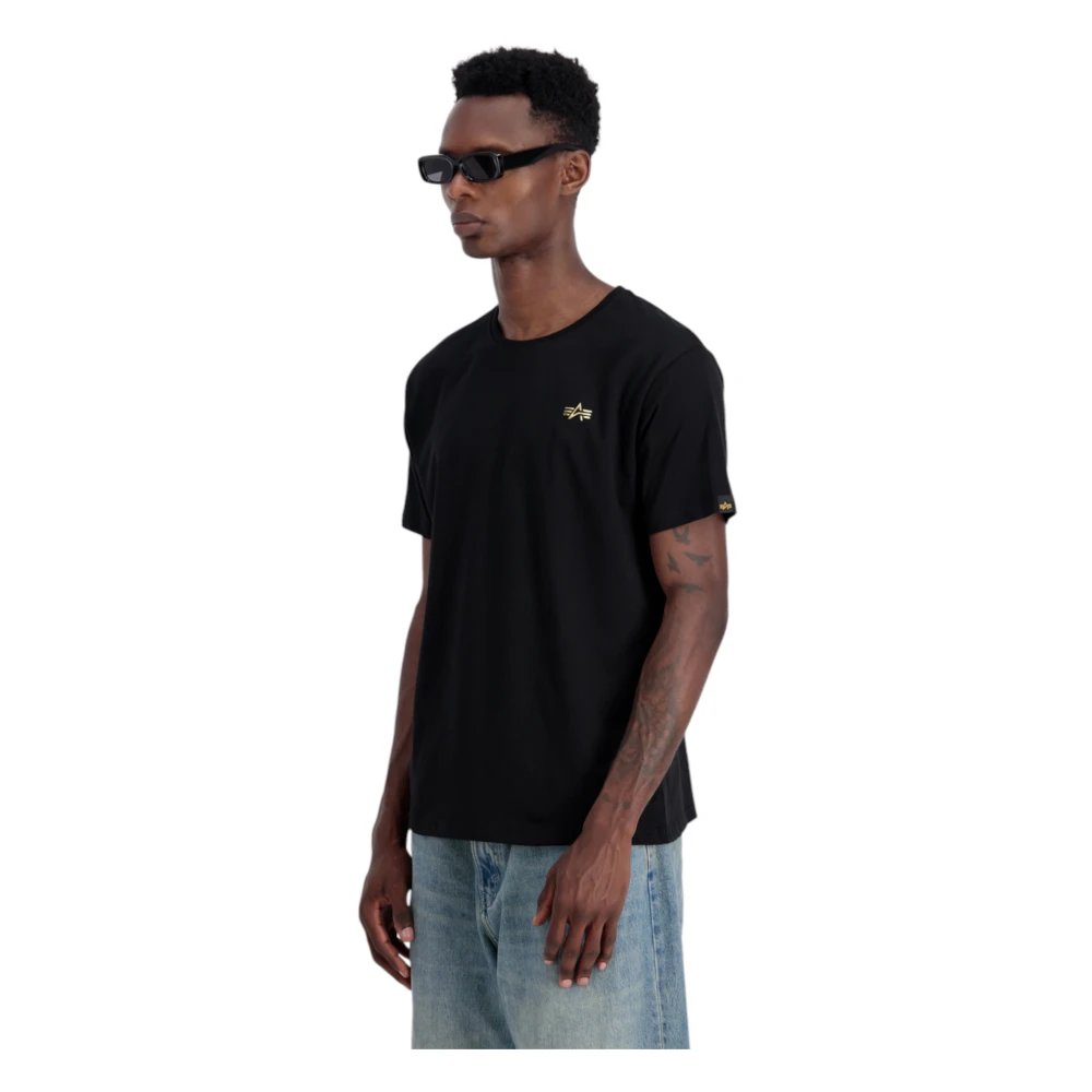 alpha industries Katoenen T-shirt met 3D-logo Black Heren