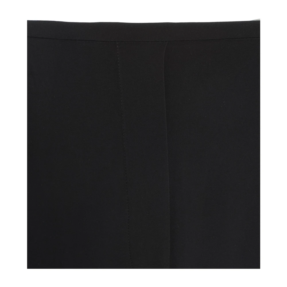 Norma Kamali Zwarte Geplooide Wijde Pijp Broek Black Dames