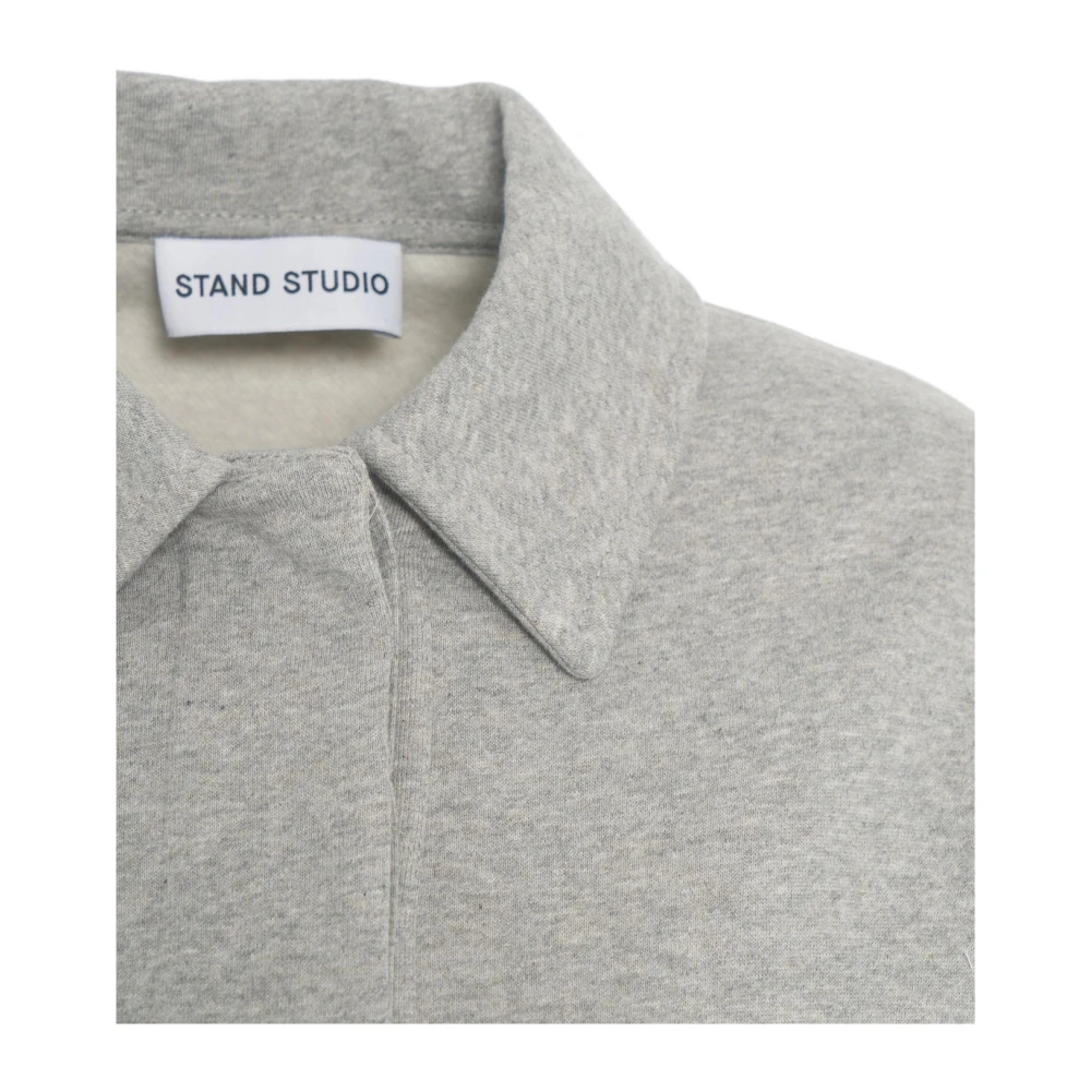 Stand Studio Grijze Polo Jurk Kennedi Gray Dames