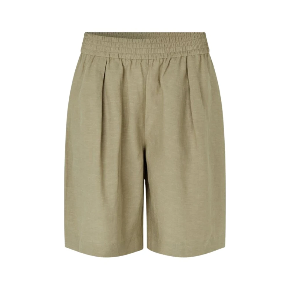 Samsøe Wijde Pijpen High Waist Shorts Beige Dames