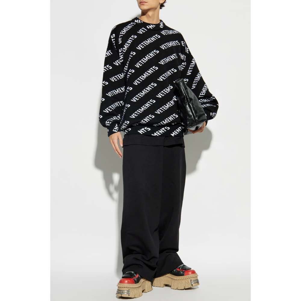 Vetements Trui met monogram Black Heren