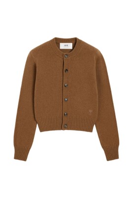 cardigan-en-laine-marron-avec-col-rond