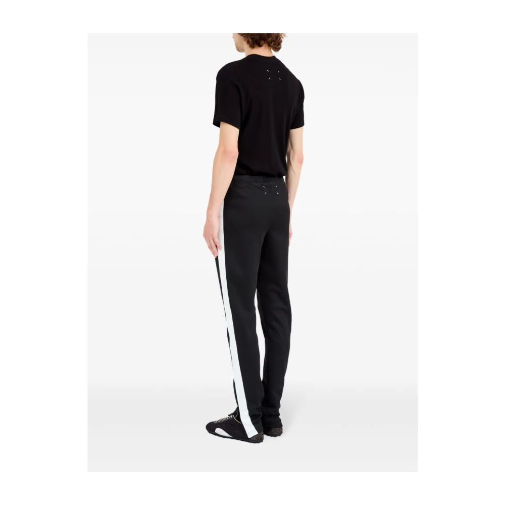 Maison Margiela Zwarte Broek met Handtekeningdetails Black Heren