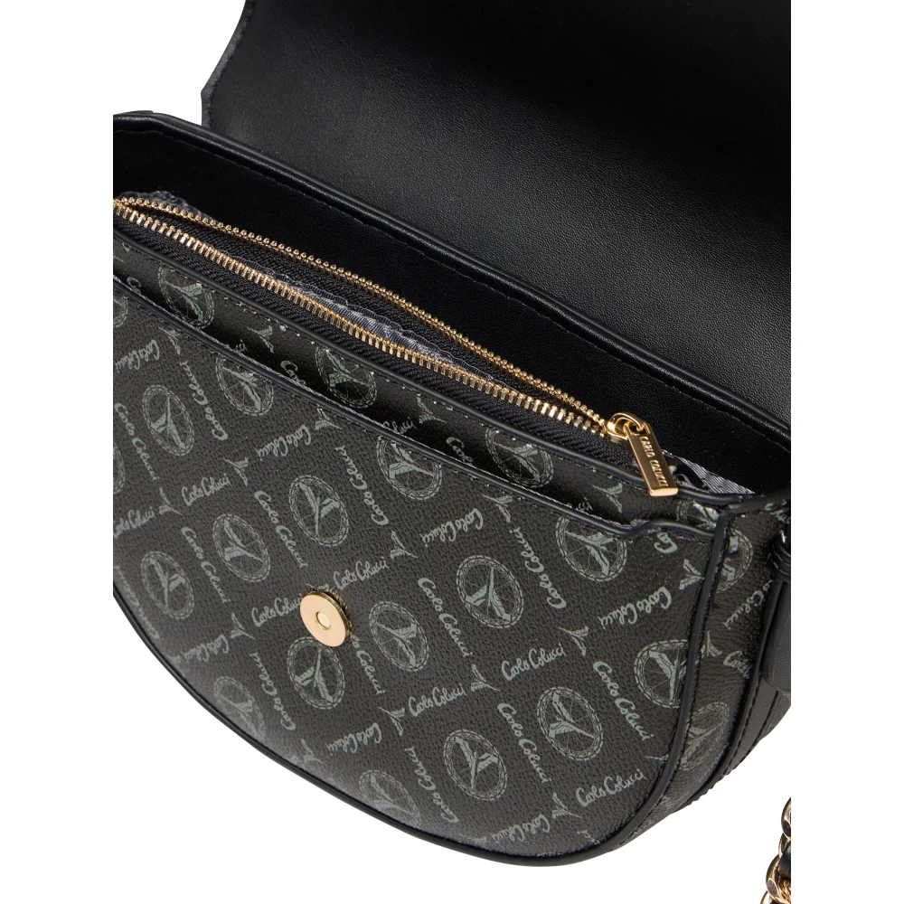 carlo colucci Stijlvolle Logoprint Handtas Black Dames