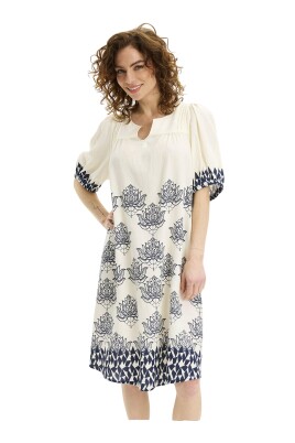 lotus-kjole-navy-med-v-hals