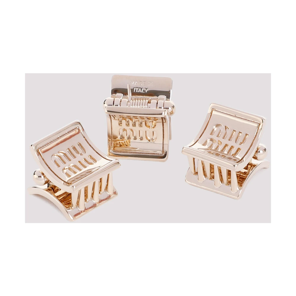 Miu Metallic Claw Clips Haaraccessoire Yellow Dames