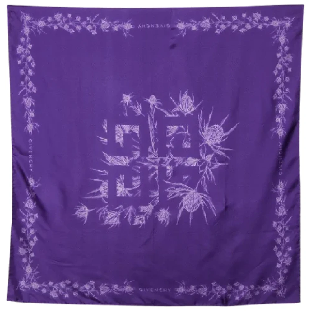 Givenchy Pre-owned Silk scarves Purple Dames