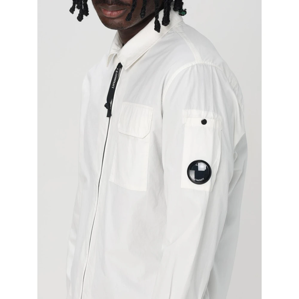 C.P. Company Witte Katoenen Regular Fit Jas White Heren
