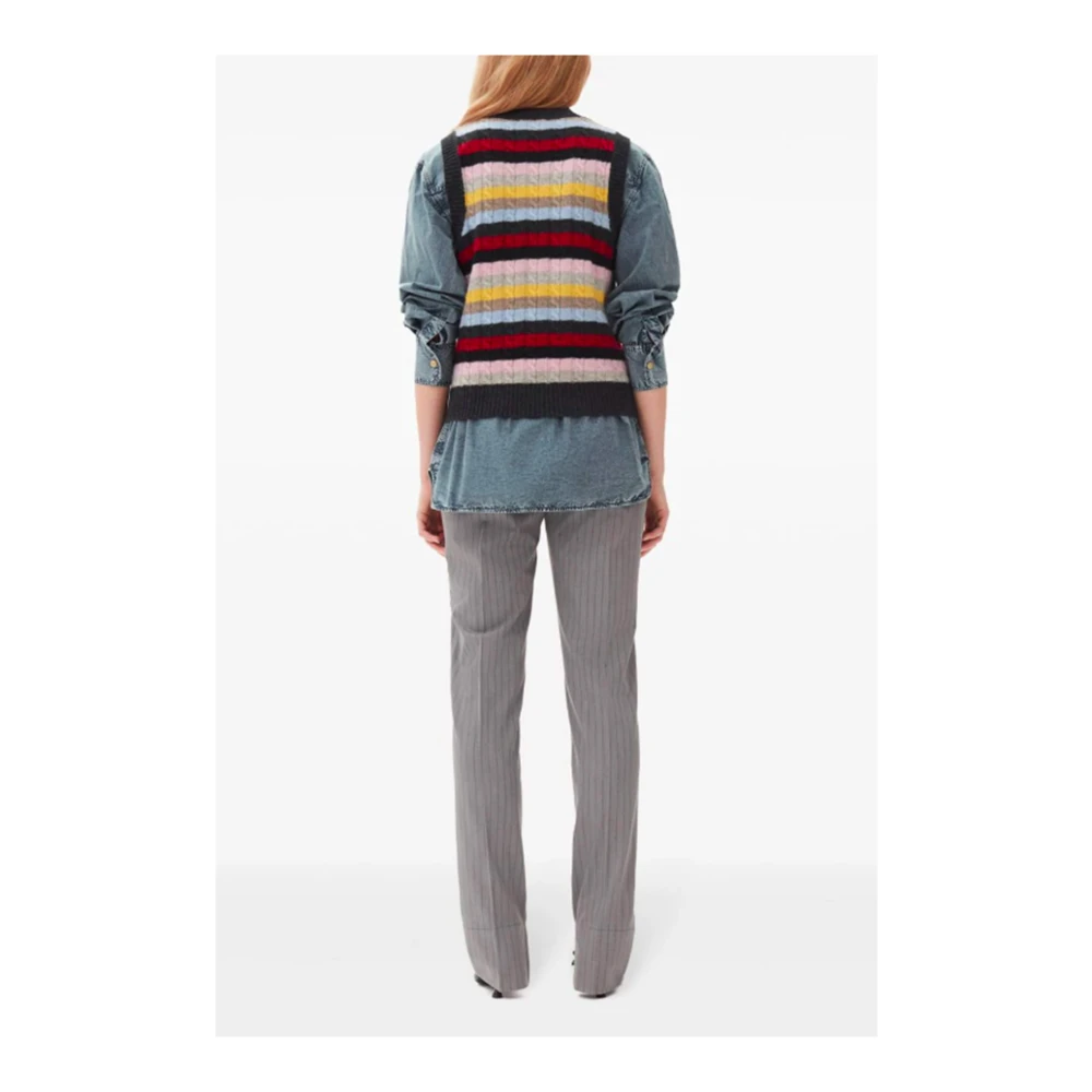 Ganni Gestreept Gebreid Mouwloos Jack Multicolor Dames