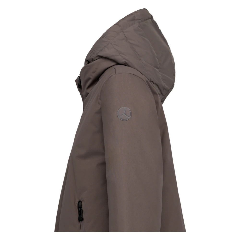 People of Shibuya Korte Parka van Mat Polyester Gray Dames