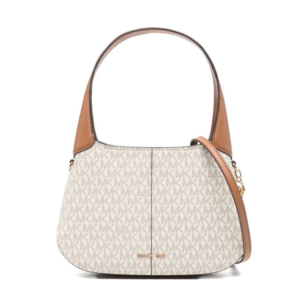 Michael Kors Women's Beige Alice Small Signature Logo Shoulder Bag