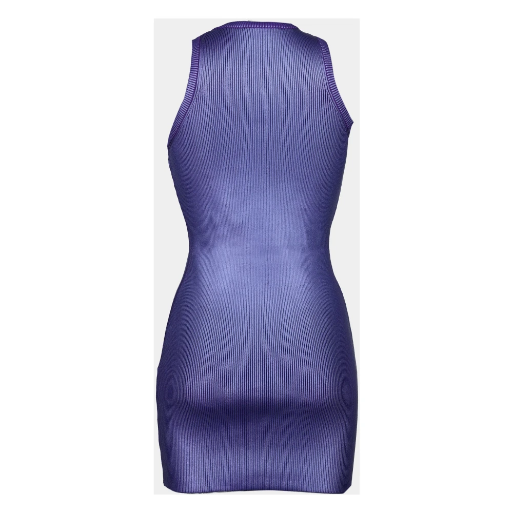 Diesel Korte Paarse Mouwloze Metallic Jurk Purple Dames