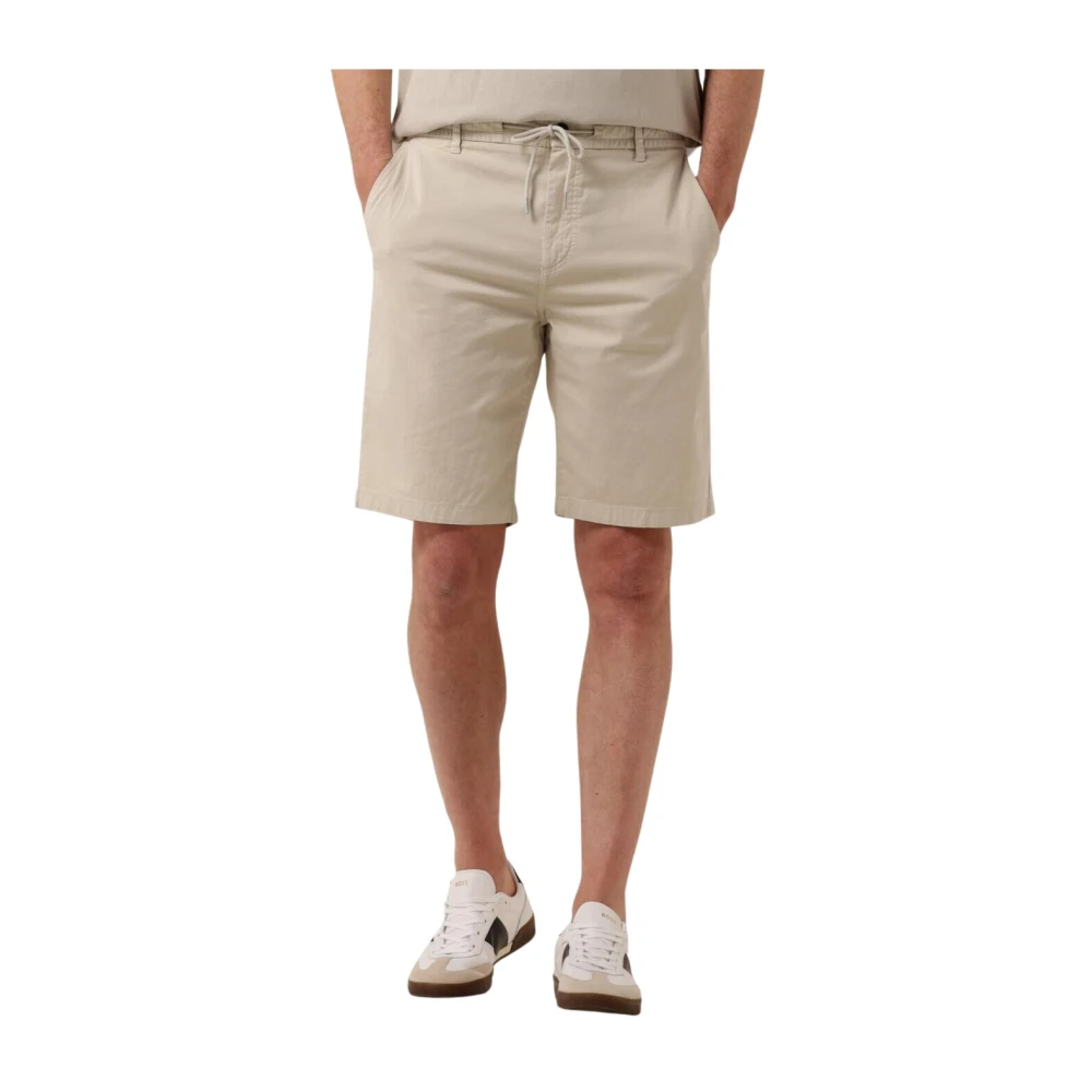 Boss Orange Zand Chino Tapered Shorts Beige Heren
