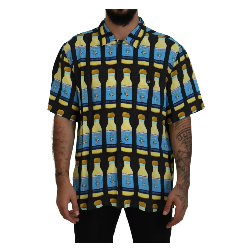 Dolce & Gabbana Men's Multicolor Elegant Multi Print Casual Shirt - Short Sleeve Shirts - 2XL - Shirts