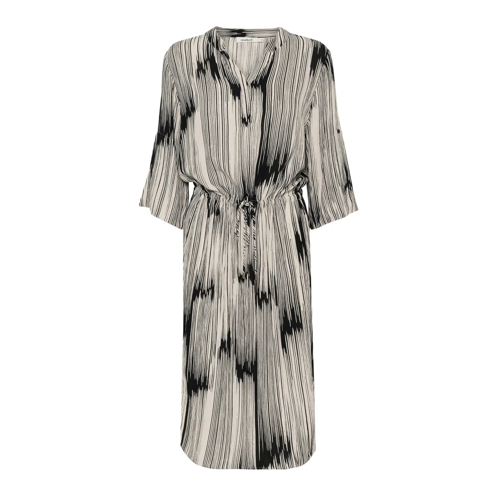Soaked in Luxury Zwart En Sandshell Verspreide Jurk Gray Dames