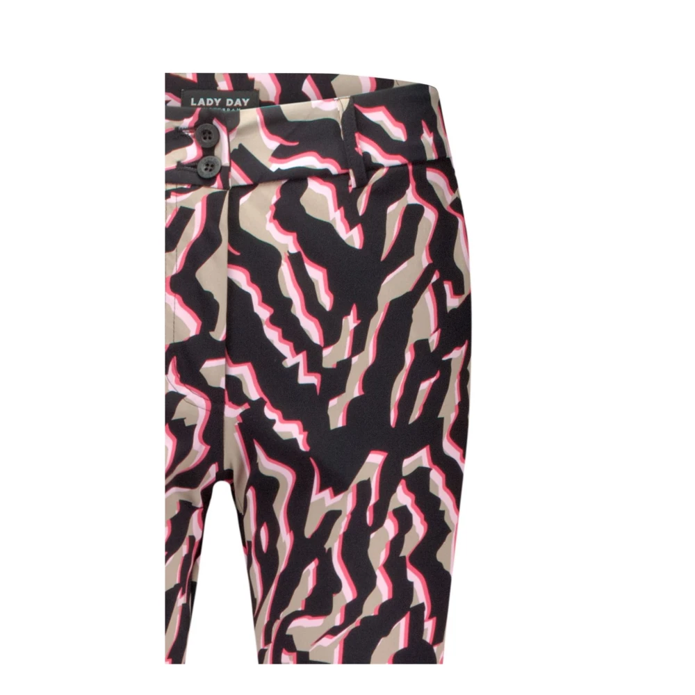 Lady Day Colette zebra slim fit broek Pink Dames
