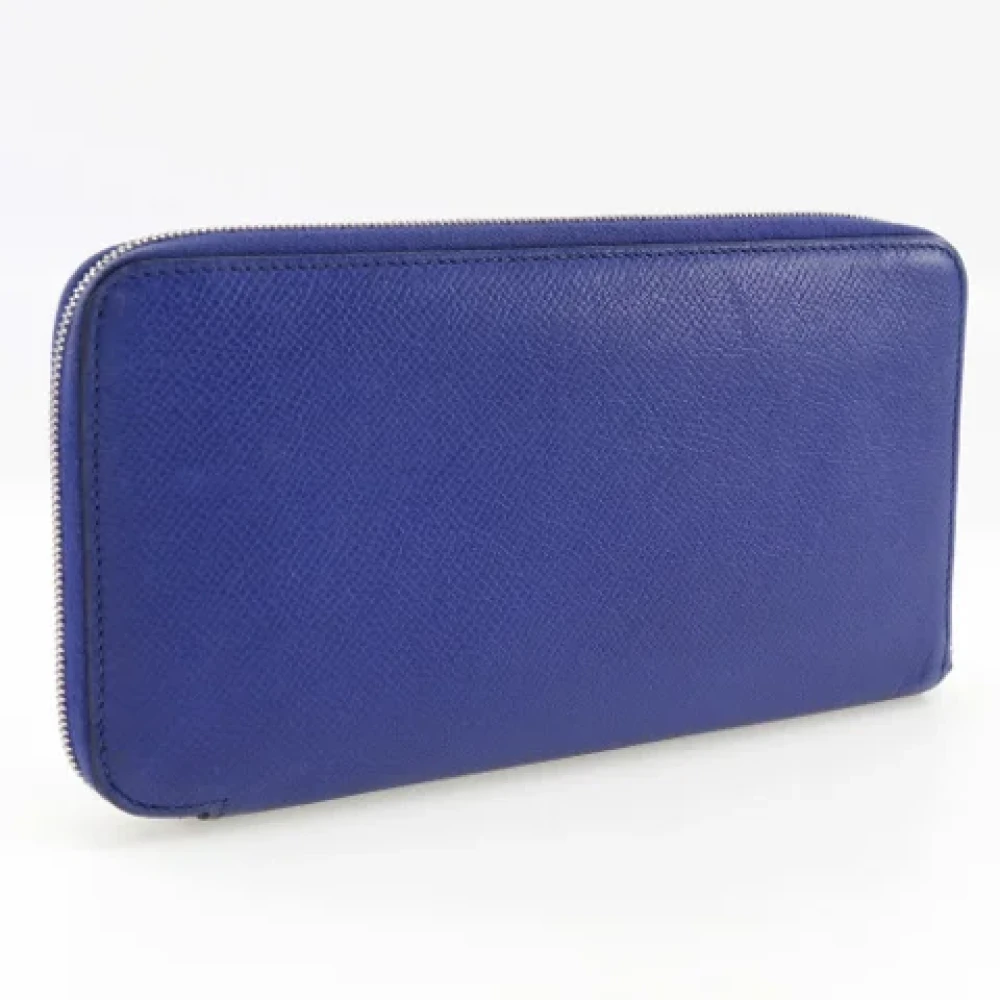Hermès Vintage Pre-owned Leather wallets Blue Dames