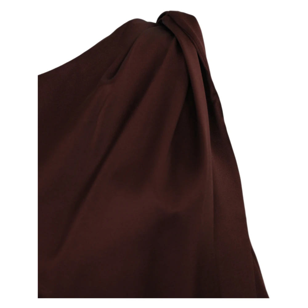 Liviana Conti Zwarte Ribes Viscose Mouwloze Blouse Brown Dames