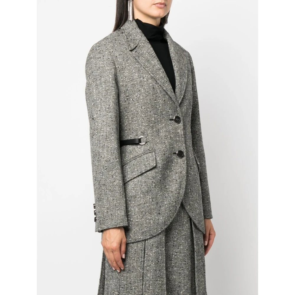 Durazzi Milano Grijze Wollen Blend Klassieke Jas Gray Dames