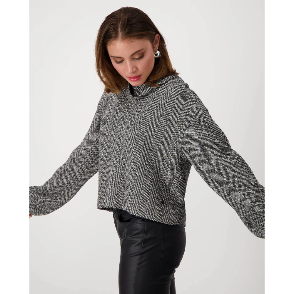 monari Stijlvolle Pullover T-shirt Black Dames