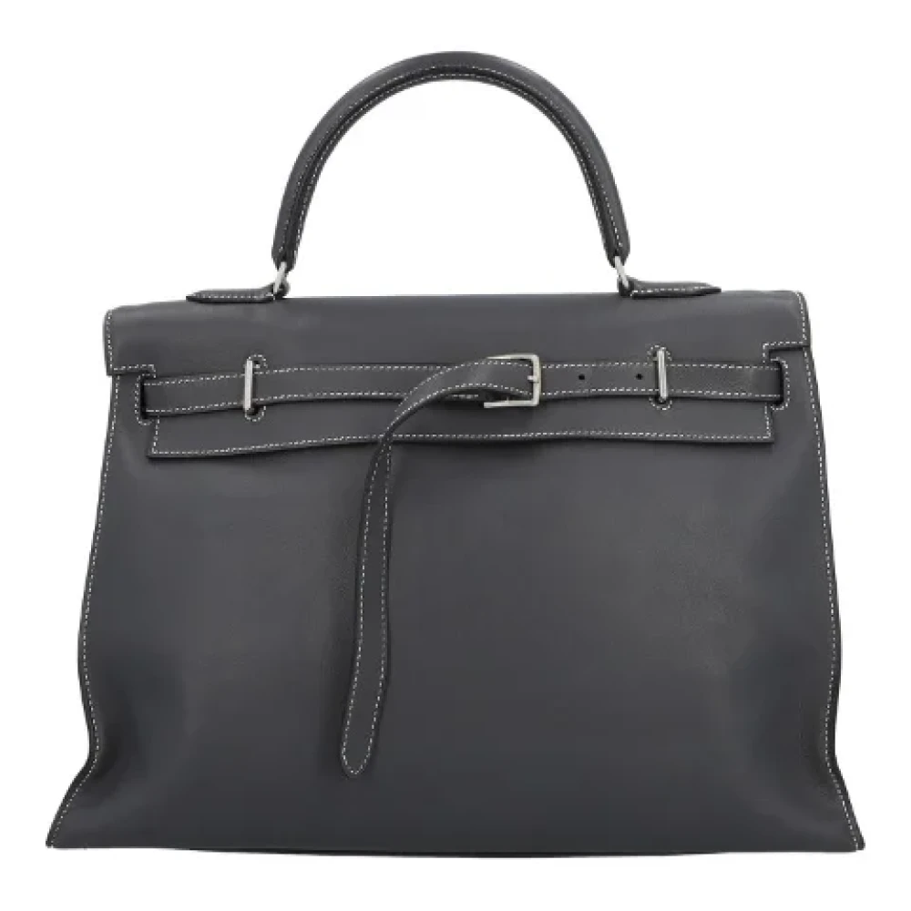 Hermès Vintage Pre-owned Leather handbags Black Dames