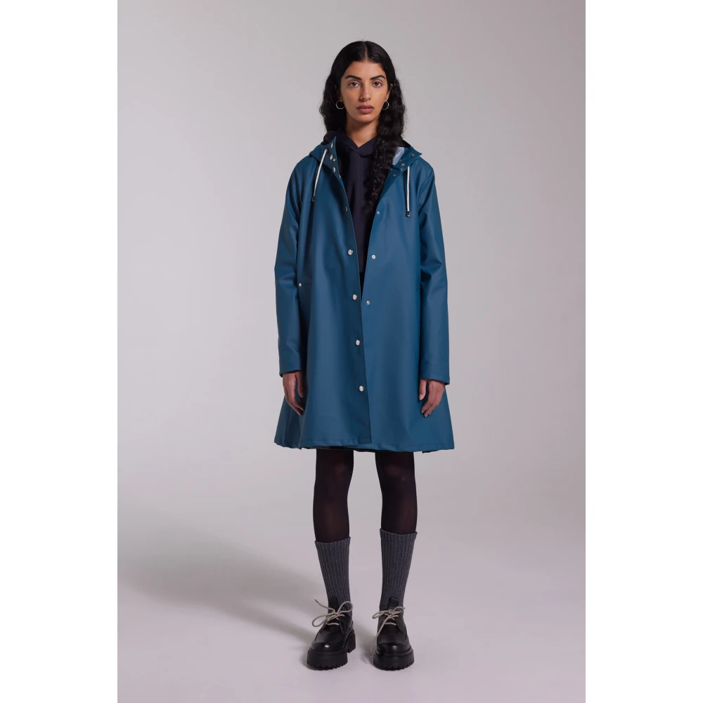 Stutterheim A-lijn Waterdichte Regenjas voor Vrouwen Blue Dames