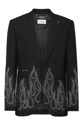 Gabardine Blazer LS Strass Flame