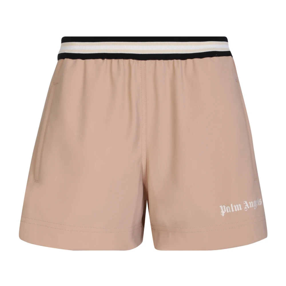 Palm Angels Beige Randiga Löparshorts Orange, Dam