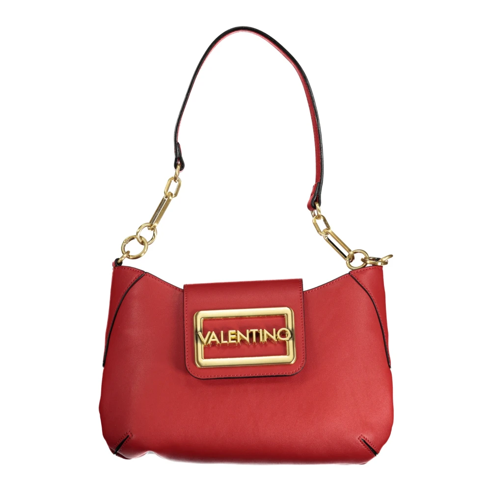Valentino by Mario Valentino Rode polyethyleen handtas met verstelbare band en contrastdetails Red Unisex