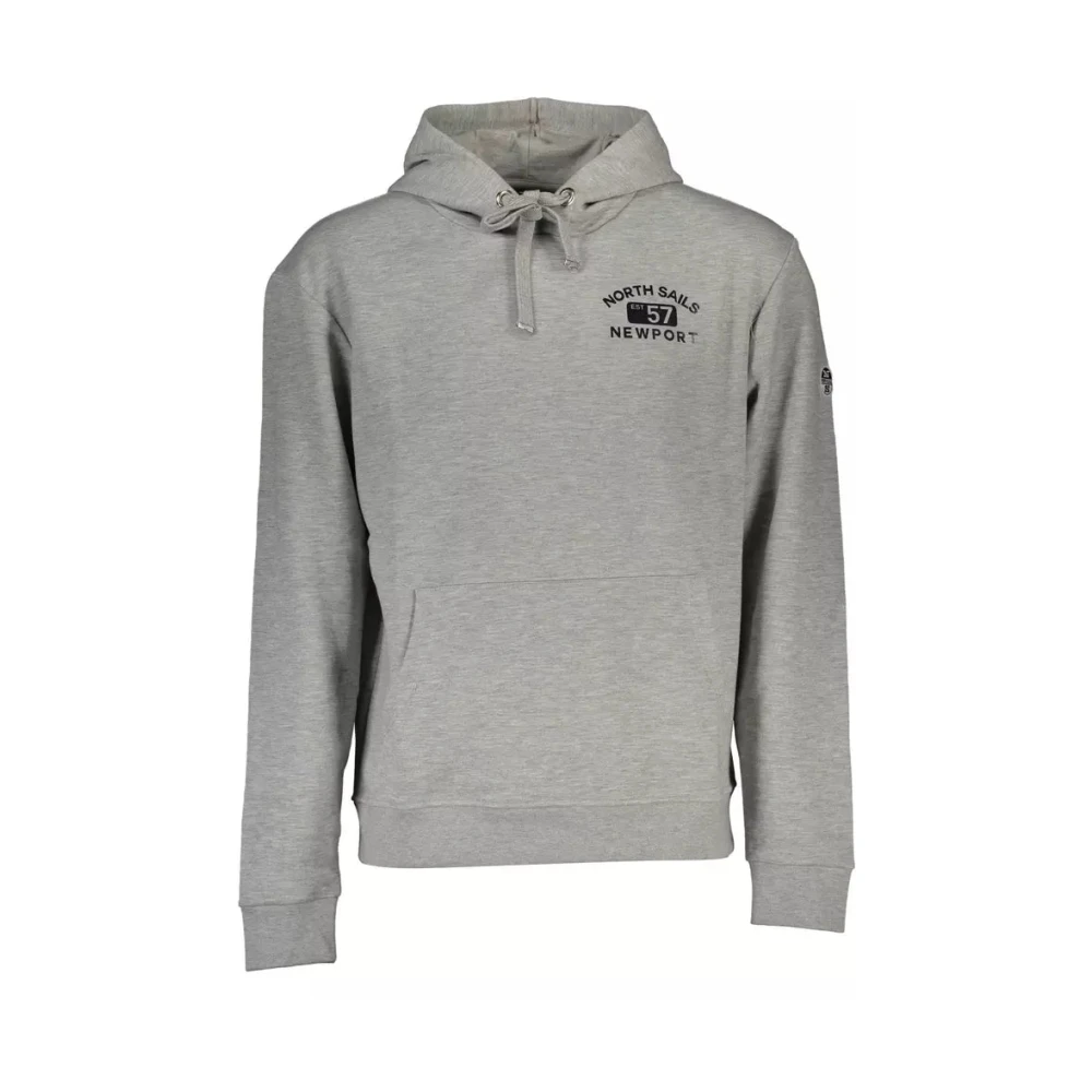 North Sails Men's Gray Hoodies,, Hooded Jumper With Print Small