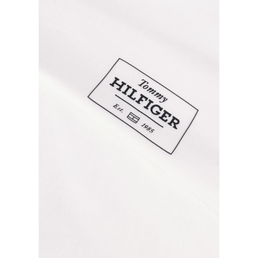 Tommy Hilfiger Heren Monotype Printed Label Tee White Heren