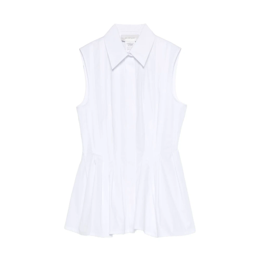 Sportmax Vrouw Wit Overhemden Dames, S, Camicia Plissettata