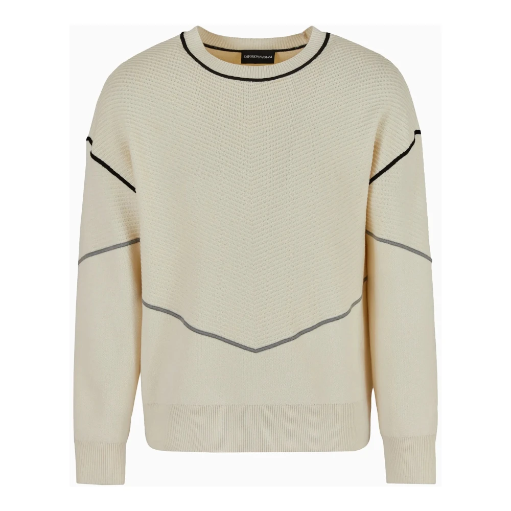 Emporio Armani Vanilla Pullover Sweatshirt Stilren Bekväm Modern Beige, Herr