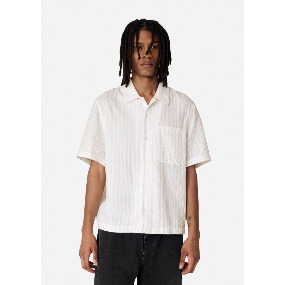 Axel Arigato Lido Gestreept Shirt Beige Heren