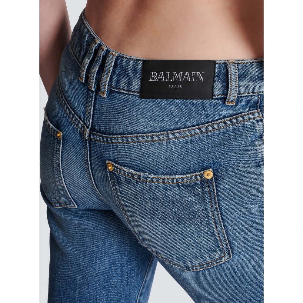 Balmain Uitlopende denim jeans Blue Dames