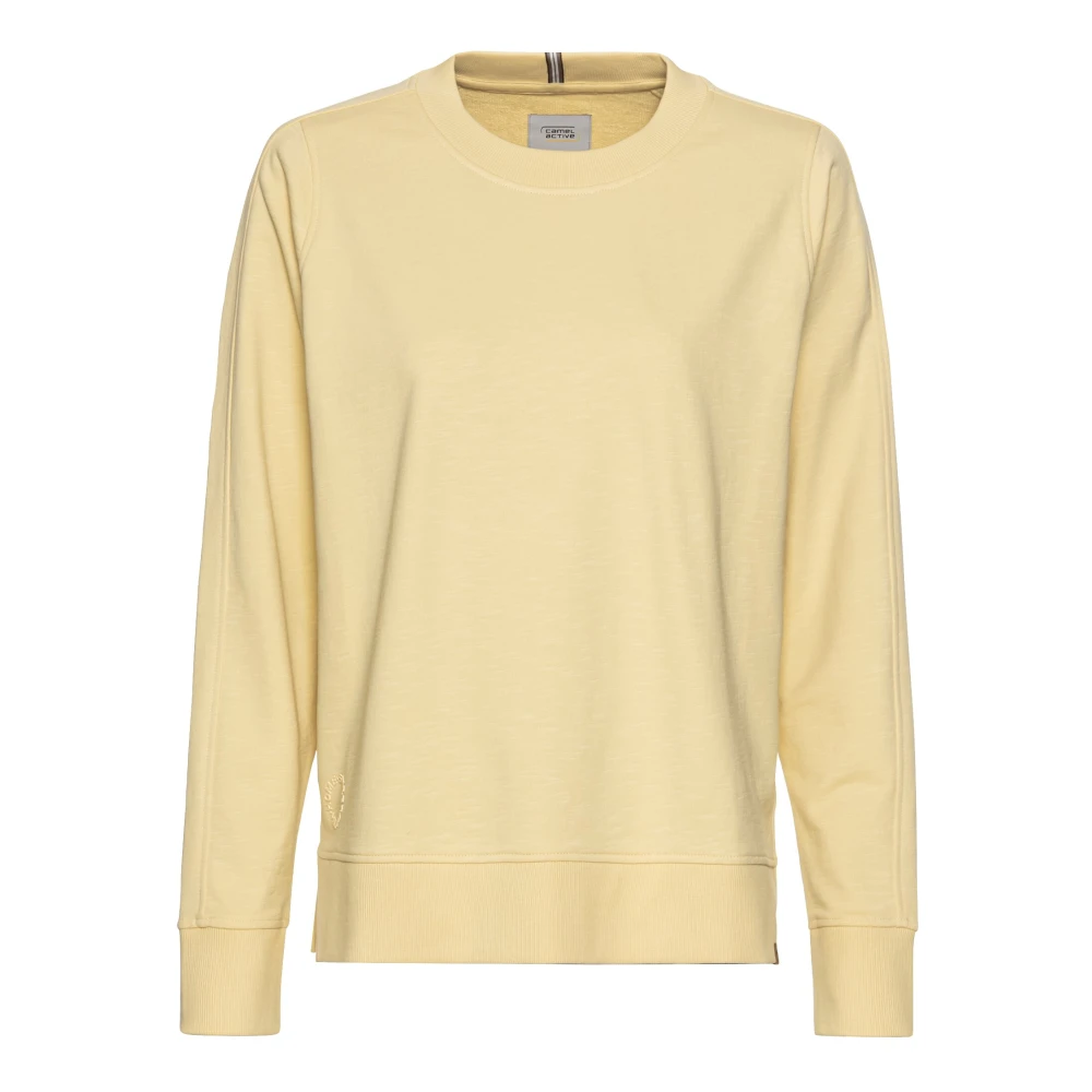 Camel active Katoenen Sweatshirt Ronde Hals Yellow Dames